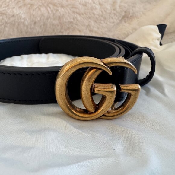 Authentic GG Marmont thin belt